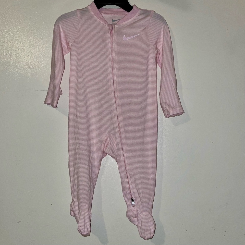 Nike Light Pink Striped Baby Girl Sleeper